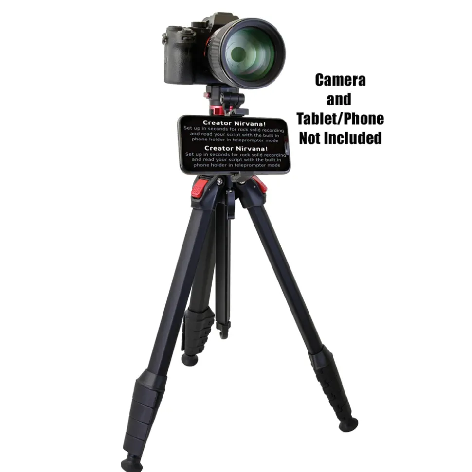 Black Aluminum 5 Section Teleprompter Tripod