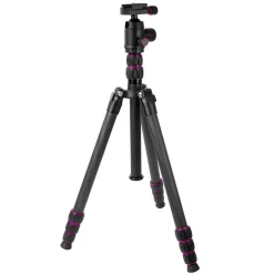 Black 4-Section Pro Carbon Fibre Travel Tripod