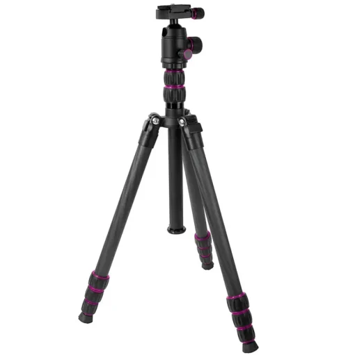 Black 4-Section Pro Carbon Fibre Travel Tripod