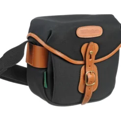 Hadley Digital Black Canvas Tan Leather Bag