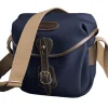 Hadley Digital Navy Canvas Black Leather Bag