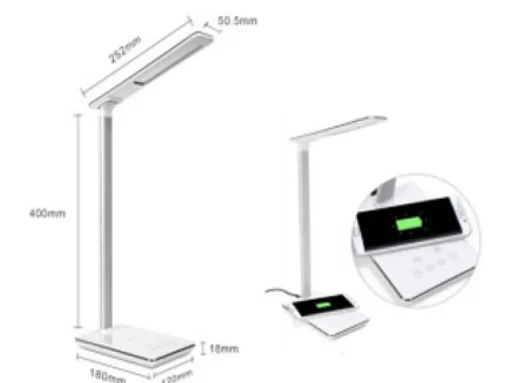 Wireless Charging LED Desk Lamp White